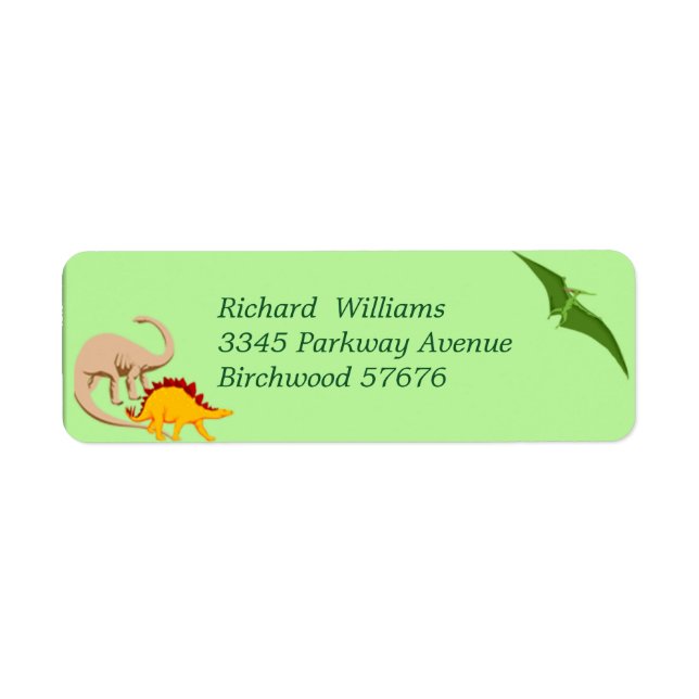 Dinosaur Return Address Label (Front)