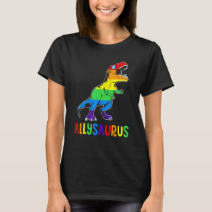 Dinosaur Rex Lgbt Gay Pride Flag Allysaurus Ally M T-Shirt