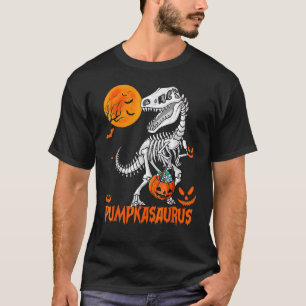 Dinosaur Rex Mummy Pumpkin Halloween for Kids Boys T-Shirt