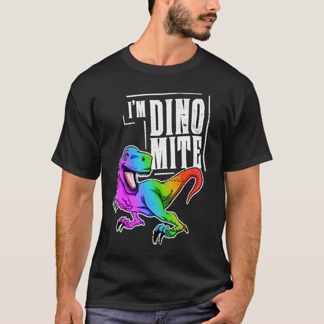 Dinosaur Rex Sour Rainbow T-Shirt (Front)