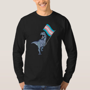 Dinosaur Rex Transgender Pride Flag Lgbt Lesbian B T-Shirt