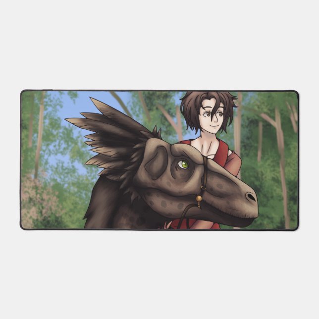 Dinosaur Rider Desk Mat (Front)