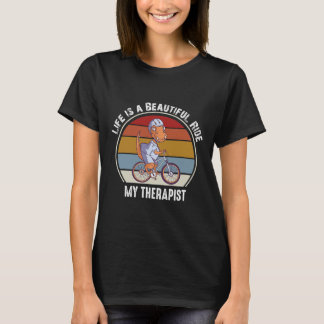 Dinosaur Riding A Bicycle Life is a Beautiful Ride T-Shirt
