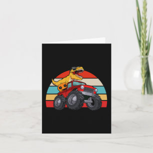 Dinosaur Riding Monster Truck Lazy Halloween Costu Card