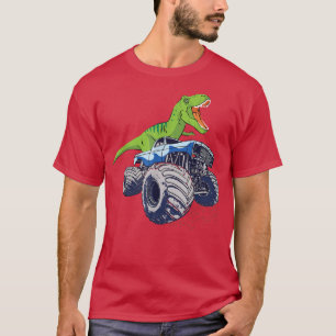 Dinosaur Riding Monster Truck Patriotic Boys and G T-Shirt