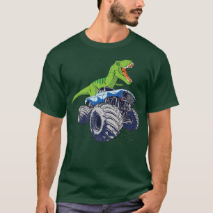 Dinosaur Riding Monster Truck Patriotic Boys and G T-Shirt