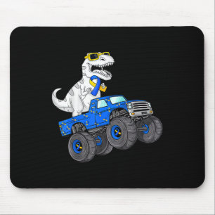 Dinosaur Riding Truck World Down Syndrome Day Boys Mouse Pad