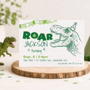 Dinosaur Roar Birthday Invitation