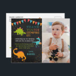 Dinosaur Roar Chalkboard Birthday Photo Thank You Postcard<br><div class="desc">Dinosaur Roar Chalkboard Birthday Photo Thank You Postcard</div>