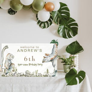 Dinosaur Roar-some Birthday Party Welcome Banner
