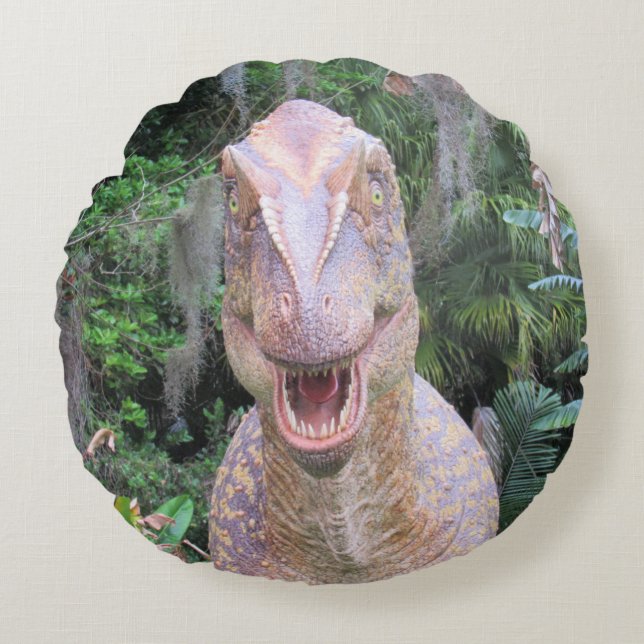 Dinosaur Round Pillow - Allosaurus (Front)