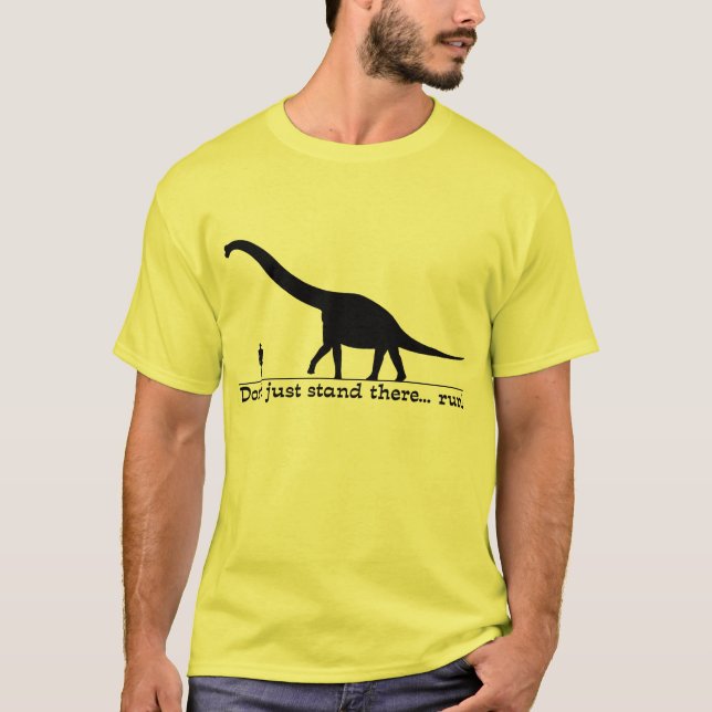 Dinosaur Run Funny Shirt Humour (Front)