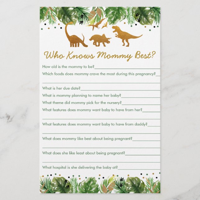 Dinosaur Safari Who Knows Mummy Best Game (Front)