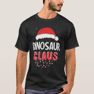 Dinosaur Santa Claus Christmas Matching Costume T-Shirt