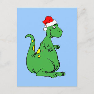 dinosaur Santa Holiday Postcard