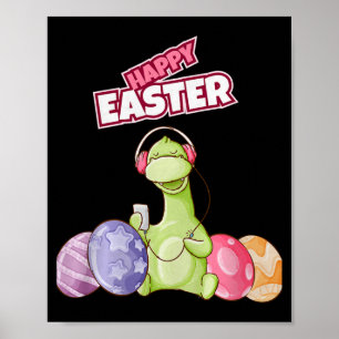 Dinosaur Say Happy Easter Premium Tri-blend  Poster