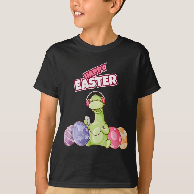 Dinosaur Say Happy Easter Premium Tri-blend  T-Shirt (Front)