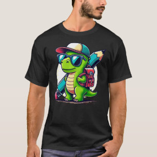 Dinosaur School Pen Dino Cartoon Back to School T-Shirt