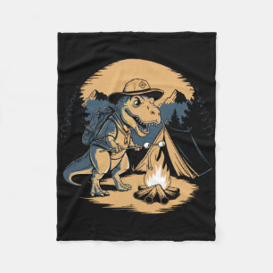 Dinosaur Scouting Camping For Kids Boys Girls  Fleece Blanket