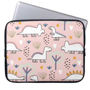 Dinosaur seamless pattern, vintage illustration wi laptop sleeve
