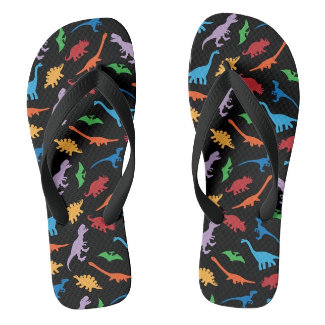 Dinosaur seven species silhouette pattern jandals (Footbed)