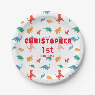 Dinosaur Silhouette birthday paper plates