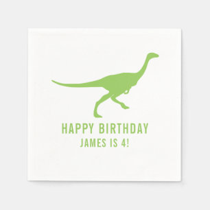 Dinosaur Silhouette Custom Birthday Party Napkin