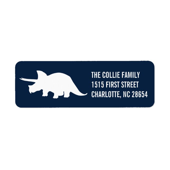 Dinosaur Silhouette Return Address Label (Front)