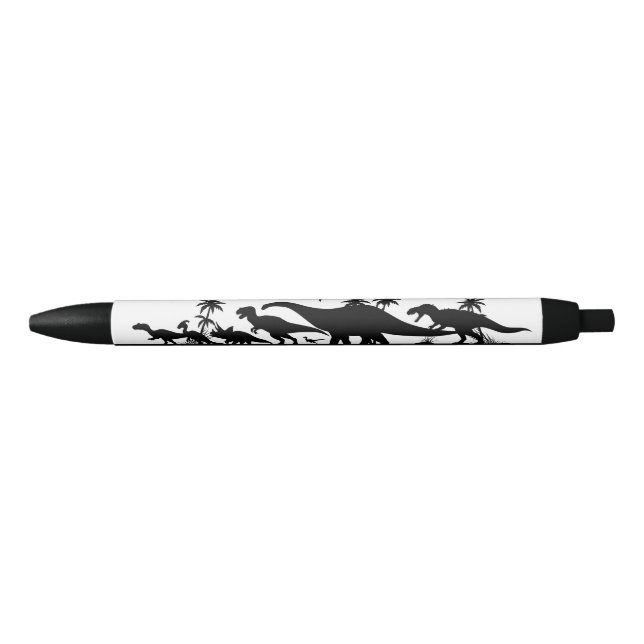 Dinosaur Silhouettes Black Ink Pen (Front)