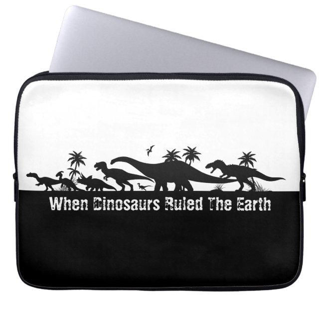 Dinosaur Silhouettes Laptop Sleeve (Front)