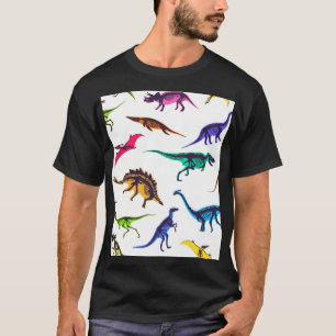 Dinosaur silhouettes: vintage sketch pattern. T-Shirt