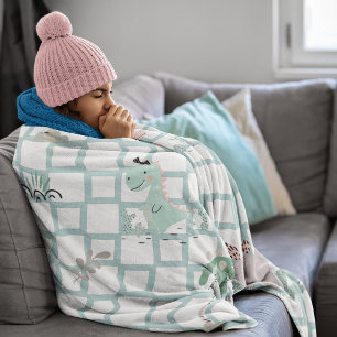 Dinosaur Simple Scandinavian Child Design Fleece Blanket