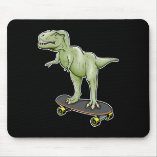 Dinosaur Skateboarding T-rex Dino Dinosaur  Mouse Pad