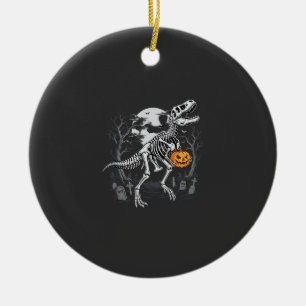 Dinosaur Skeleton Halloween Pumpkin Graveyard Desi Ceramic Tree Decoration
