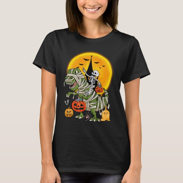 dinosaur skeleton halloween T-Shirt (Front)