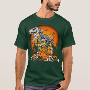 Dinosaur Skeleton T re Scary With Moon Halloween R T-Shirt