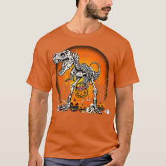 Dinosaur Skeleton T re Scary With Moon Halloween R T-Shirt