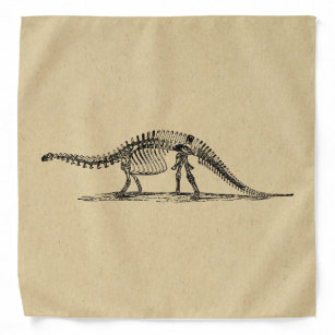 Dinosaur Skeleton Vintage Art Bandana