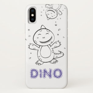 Dinosaur - Sketched Art Animal in Black & White Case-Mate iPhone Case