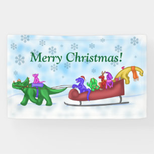 Dinosaur Sleigh Ride Banner