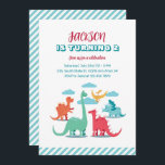 Dinosaur Species Kids Jurassic Birthday Invitation<br><div class="desc">Cute design for kids,  boys or girls who love dinosaur,  dino cartoon,  T-rex and other dinosaur species. Perfect for Jurassic theme birthday party. You can customise the wording to fit other occasions.</div>