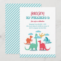 Dinosaur Species Kids Jurassic Birthday Invitation
