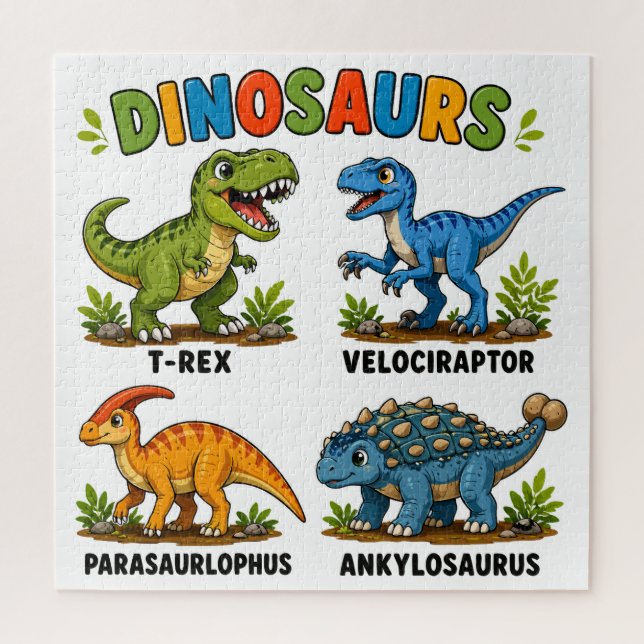 Dinosaur Species Learning for Kids Jigsaw Puzzle (Vertical)