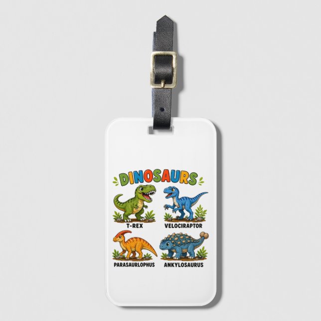 Dinosaur Species Learning for Kids Luggage Tag (Front Vertical)
