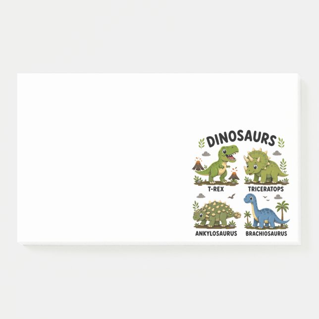 Dinosaur Species Learning for Kids Post-it Notes (Front)