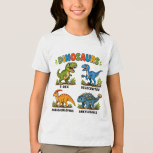 Dinosaur Species Learning for Kids Tri-Blend Shirt