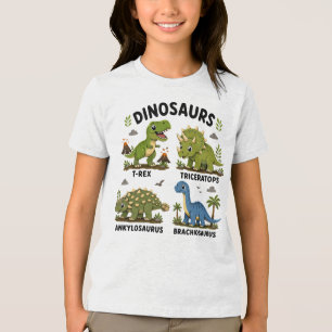 Dinosaur Species Learning for Kids Tri-Blend Shirt