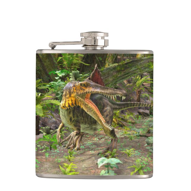 Dinosaur Spinosaurus Hip Flask (Front)