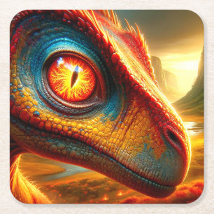 Dinosaur Square Paper Coaster