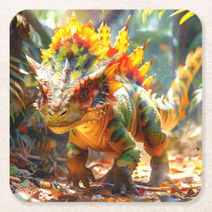 Dinosaur Square Paper Coaster